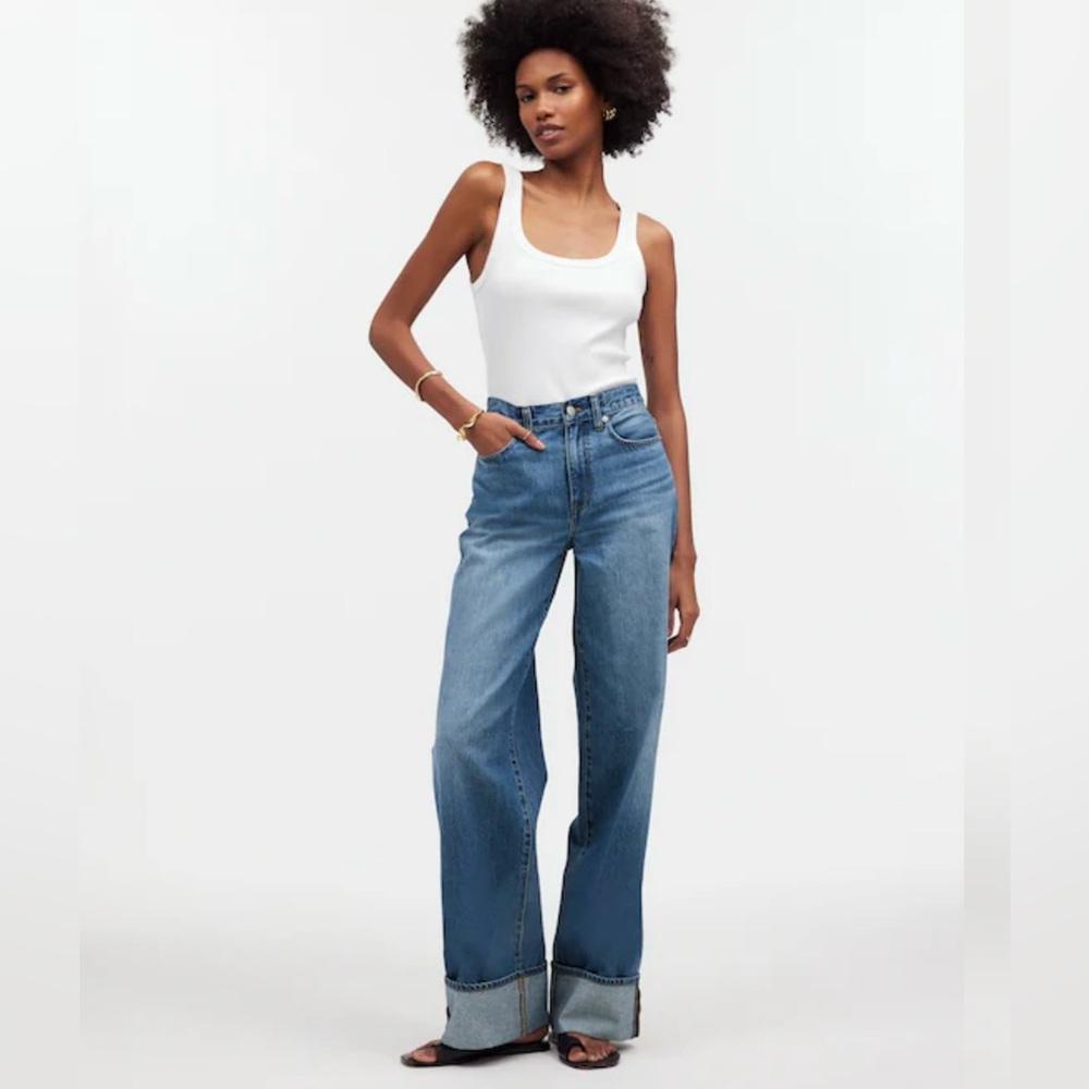 Madewell super wide leg jeans Fannin wash new 25 p